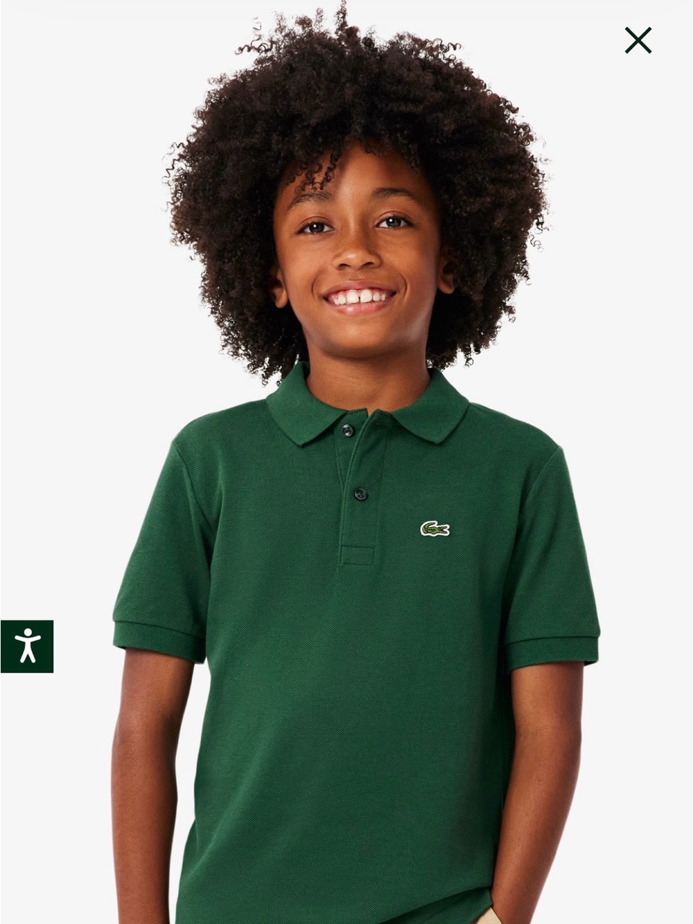 Boys Dark Green Lacoste Polo Sz 16
